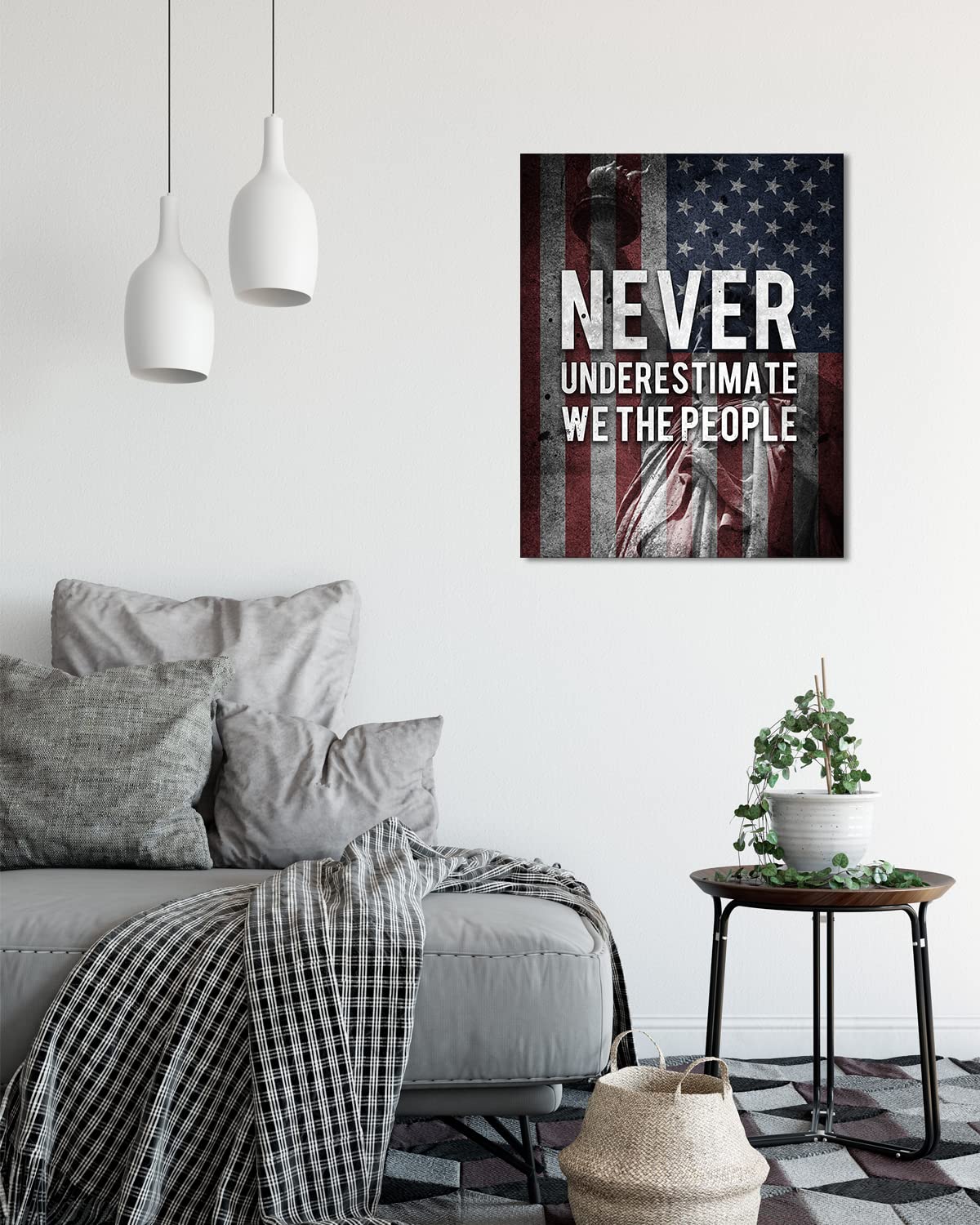 Never Underestimate We the People - American Pride Wall Art - Patriotic Wall Decor - American Patriotic Decor - Military Wall Decor - Patriot Decorations