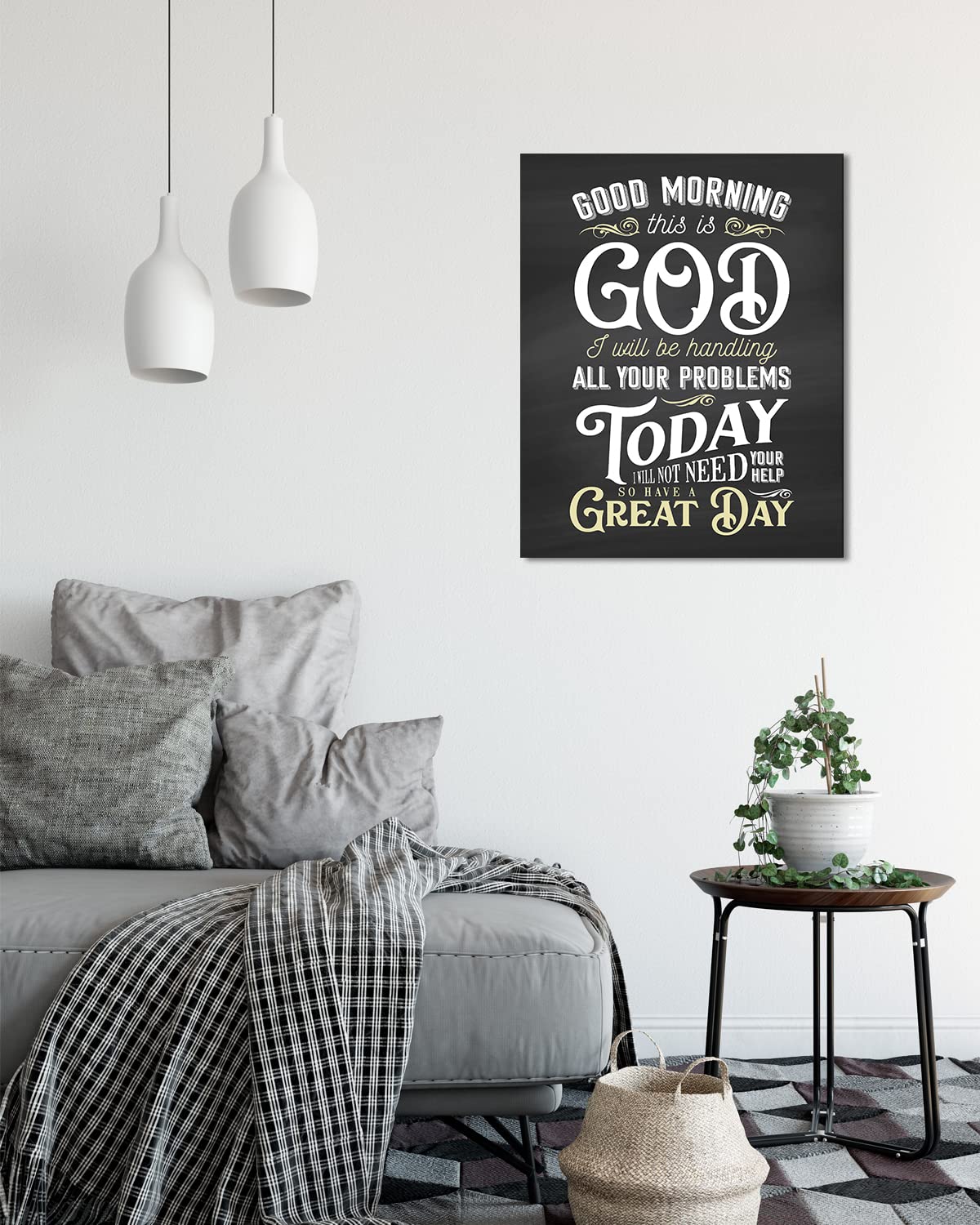 Good Morning This is God Religious Wall Decor - Christian Inspirational Wall Art - Bedroom Aesthetic Home Decor