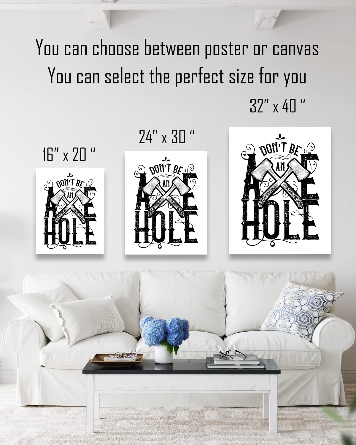 Don't Be An Axe Hole - Lumberjack Decorations for Home - Rustic Man Cave Decor - Funny Gifts for Lumberjacks
