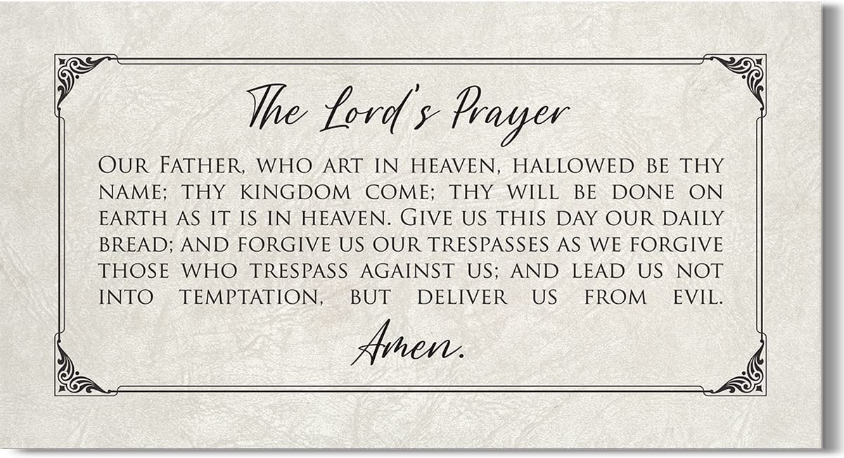 The Lord's Prayer Canvas Wall Art - Bible Verse Decor - Christian Inspirational Wall Decor - Scripture Quotes - Religious Farmhouse Home Decor Gifts - Our Father Prayer