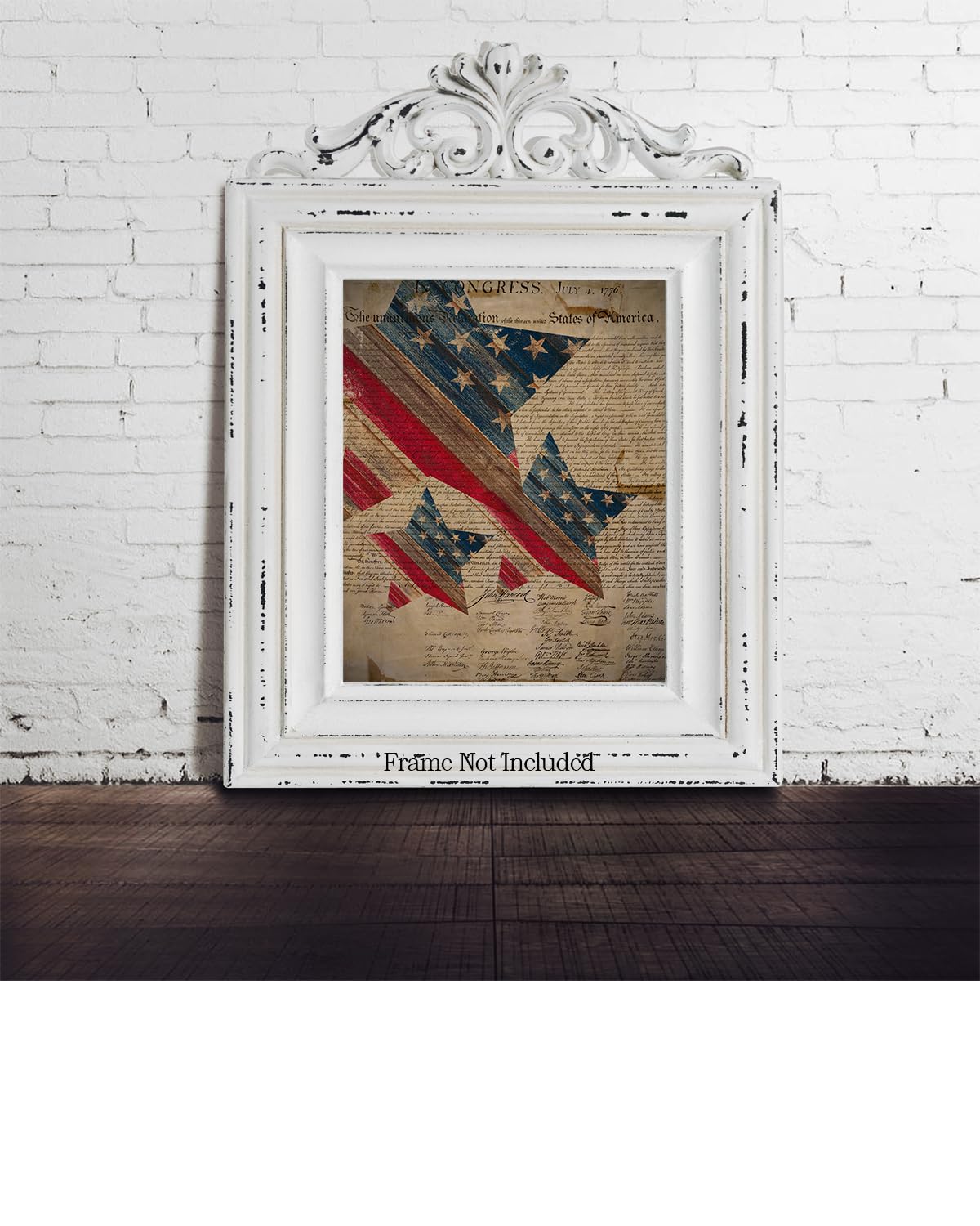 Declaration of Independence Wall Art Canvas - Patriotic Wall Decor - Memorial Day, 4th of July Gift for Americana, US History Buffs, Military Veterans Patriots