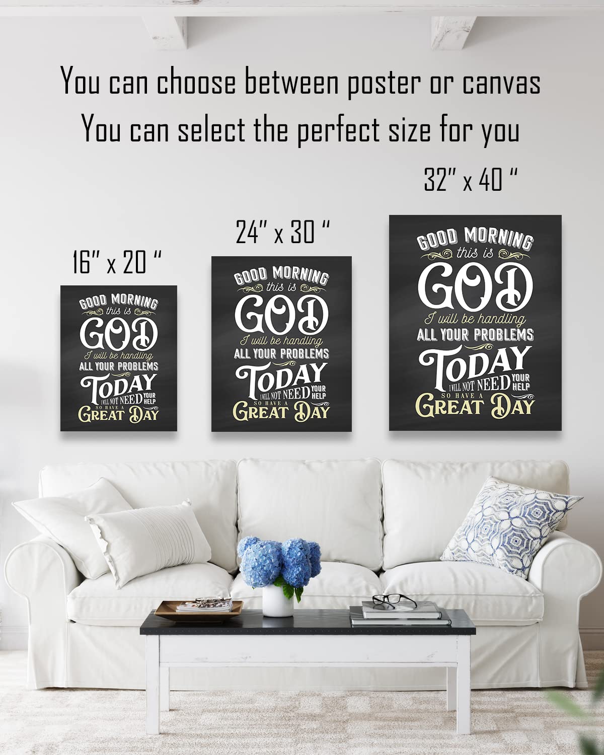 Good Morning This is God Religious Wall Decor - Christian Inspirational Wall Art - Bedroom Aesthetic Home Decor