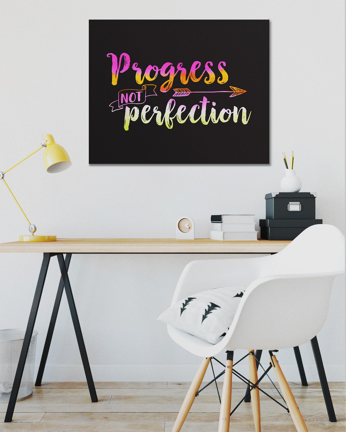 Progress Not Perfection - Motivational Wall Art - Recovery Gifts - Sobriety Room Decor - Drug and Alcohol Recovery - Encouragement Wall Art - Addiction Office Decor