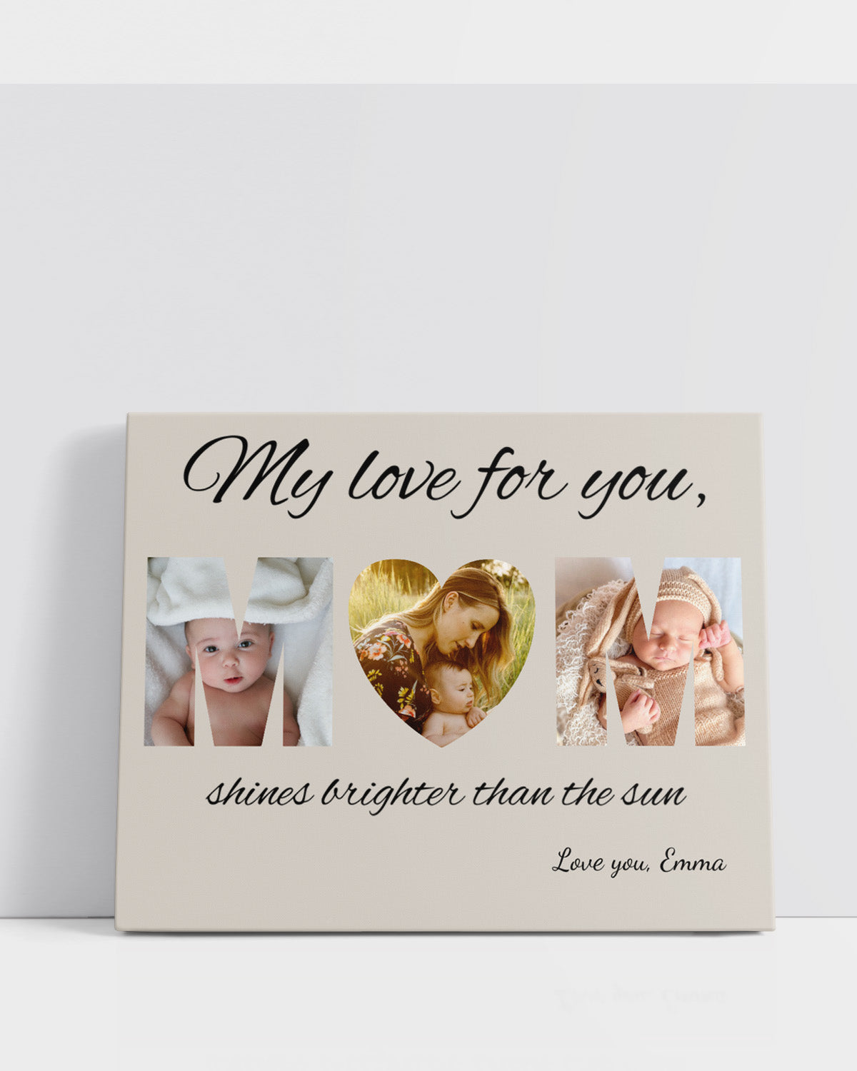 Customizable Mom Photo Wall Art Canvas - Mother Personalized Horizontal Canvas