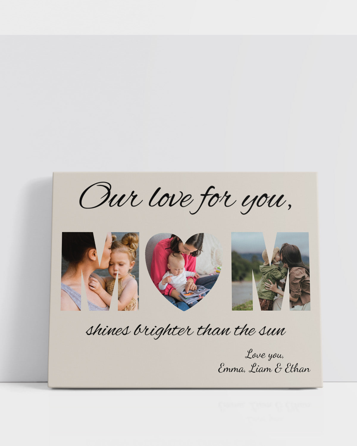 Customizable Mom Photo Wall Art Canvas - Mother Personalized Horizontal Canvas