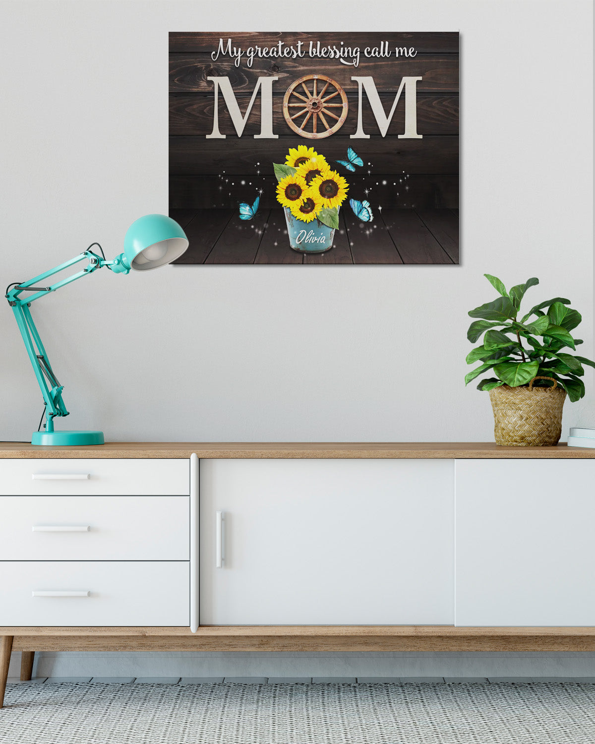 Customizable Mom Greatest Blessings Wall Art Canvas - Mother Personalized Custom Horizontal Canvas