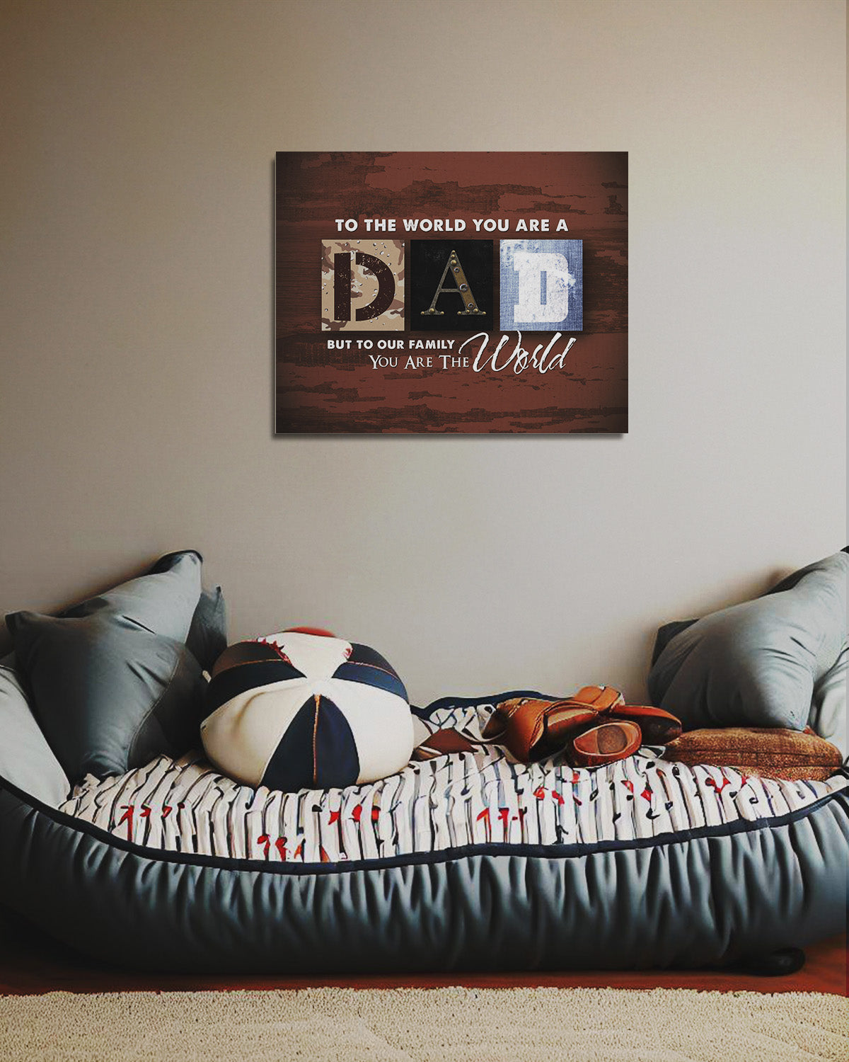 To The World You Are A Dad - Wood Style Background Finish
