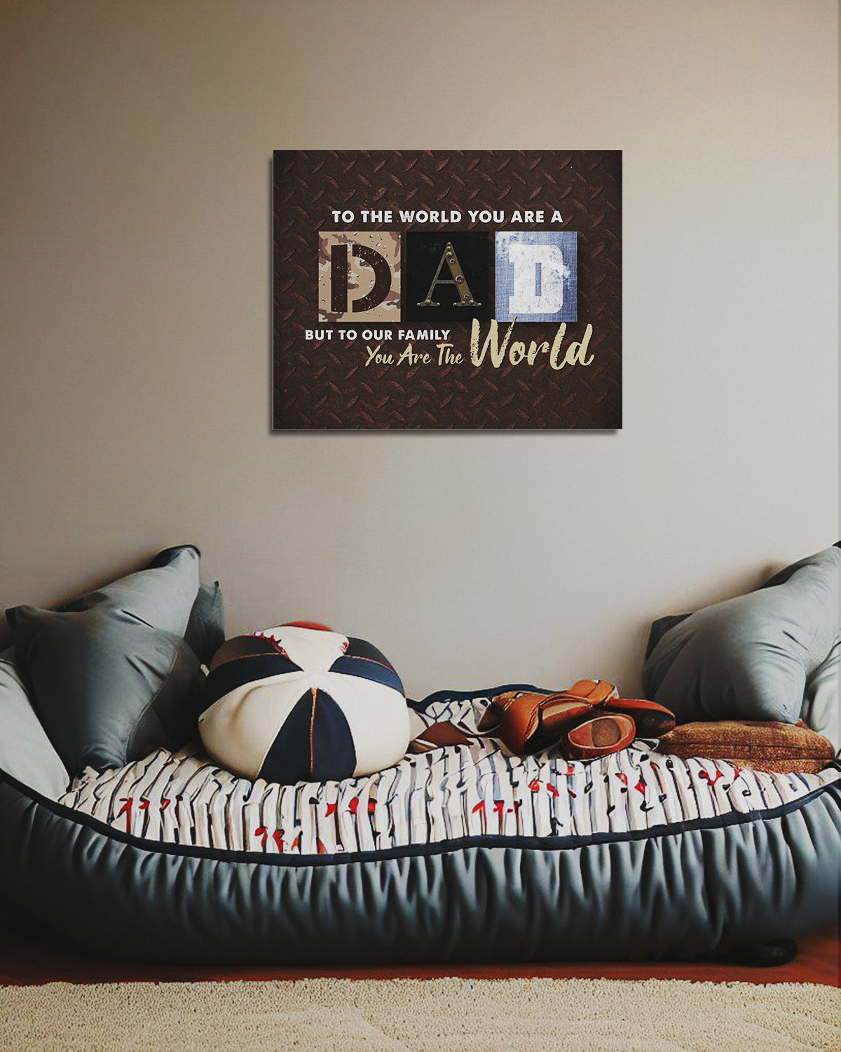 To The World You Are A Dad - Metal Style Background Finish