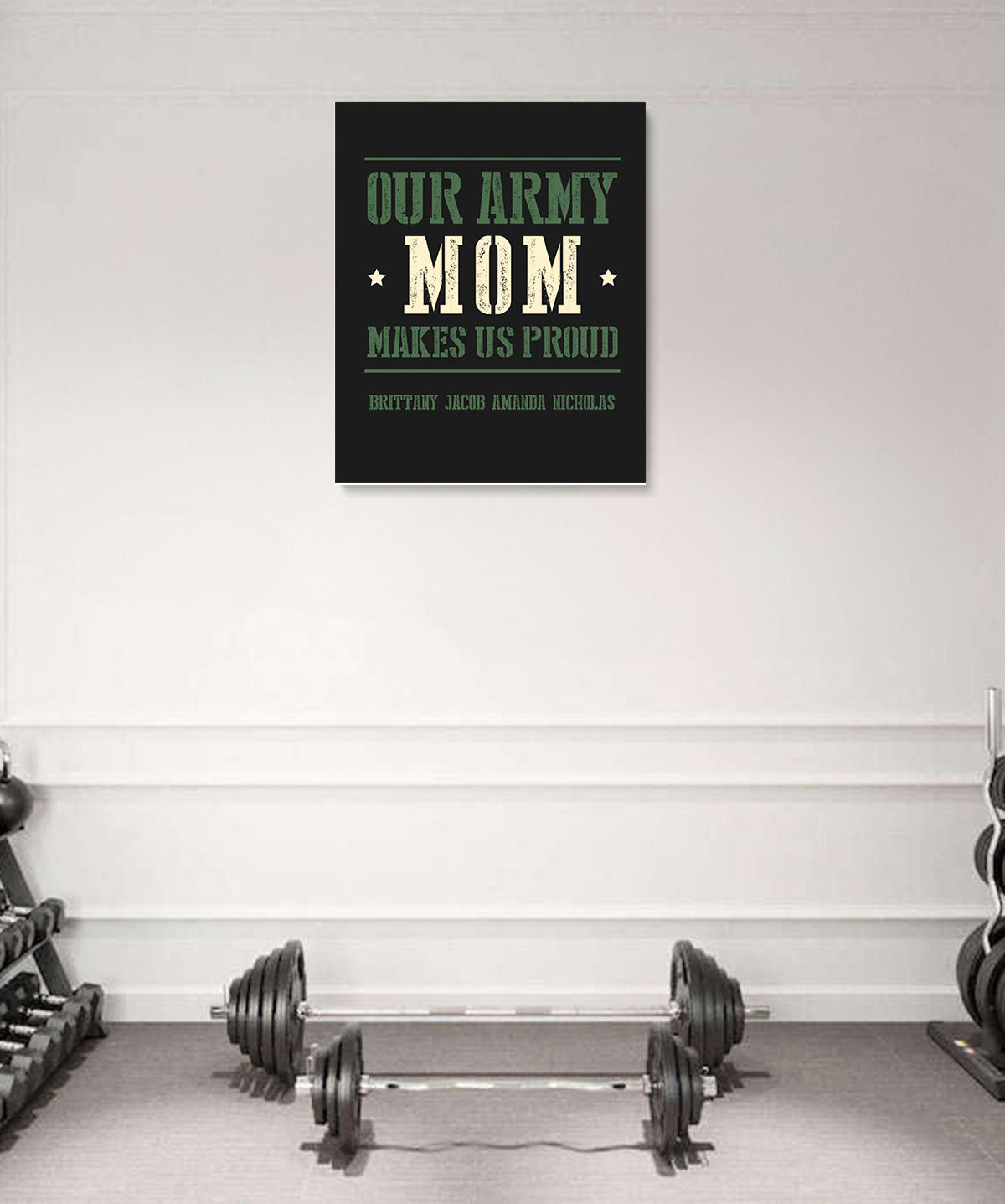 Our Army Mom Makes Us Proud - Customizable Wall Décor Canvas Art - Gift for Mom From Children
