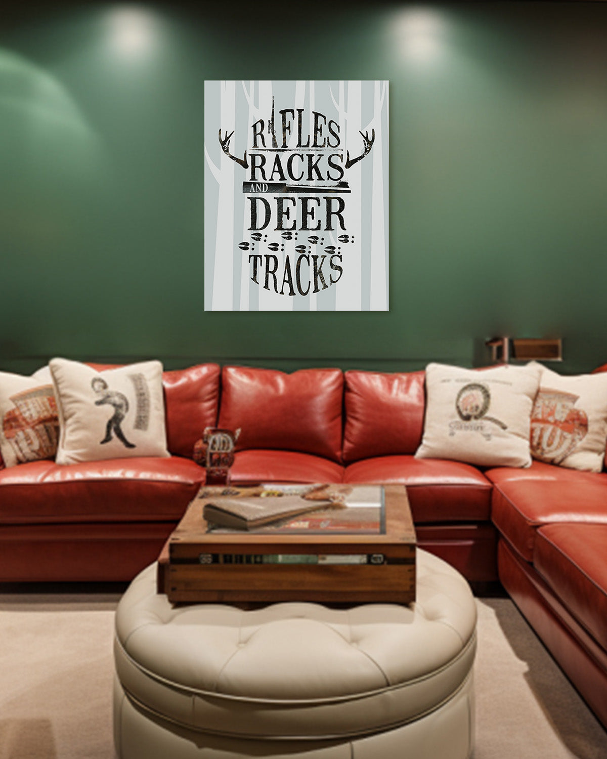 Rifles, Racks and Deer Tracks - Hunting Decor - Hunting Wall Art Decor - Gifts for Hunters - Rustic Hunting Cabin Decor - Farmhouse Hunting Wall Decor