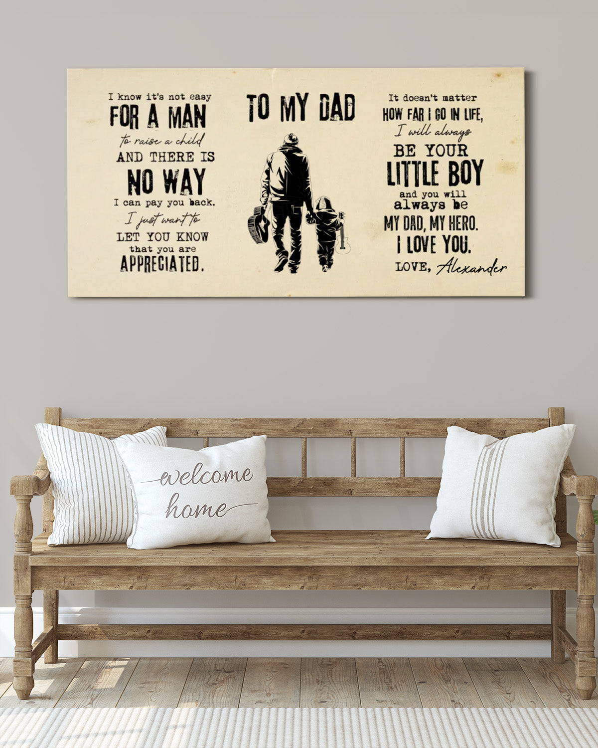 To my Dad from Son wall art - My Dad my Hero - Dad gifts
