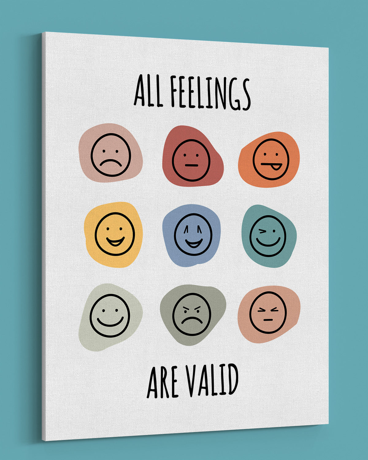 Govivo All Feelings Are Valid - Wall Decor for Therapy Office - Mindfulness Wall Decor - Counseling Office - Mental Health Wall Art - School Psychologist, Therapist Wall Art