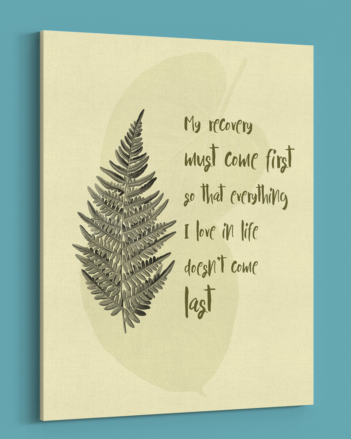 Recovery Quote Canvas - Addiction Recovery Wall Art Decor  - Sobriety Anniversary - unframed artwork printed on canvas