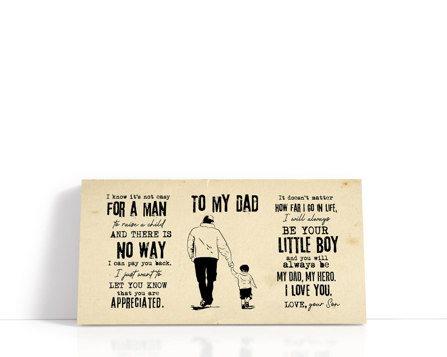 To my Dad from Son wall art - My Dad my Hero - Your Son - Walking Dad And Son - Dad gifts