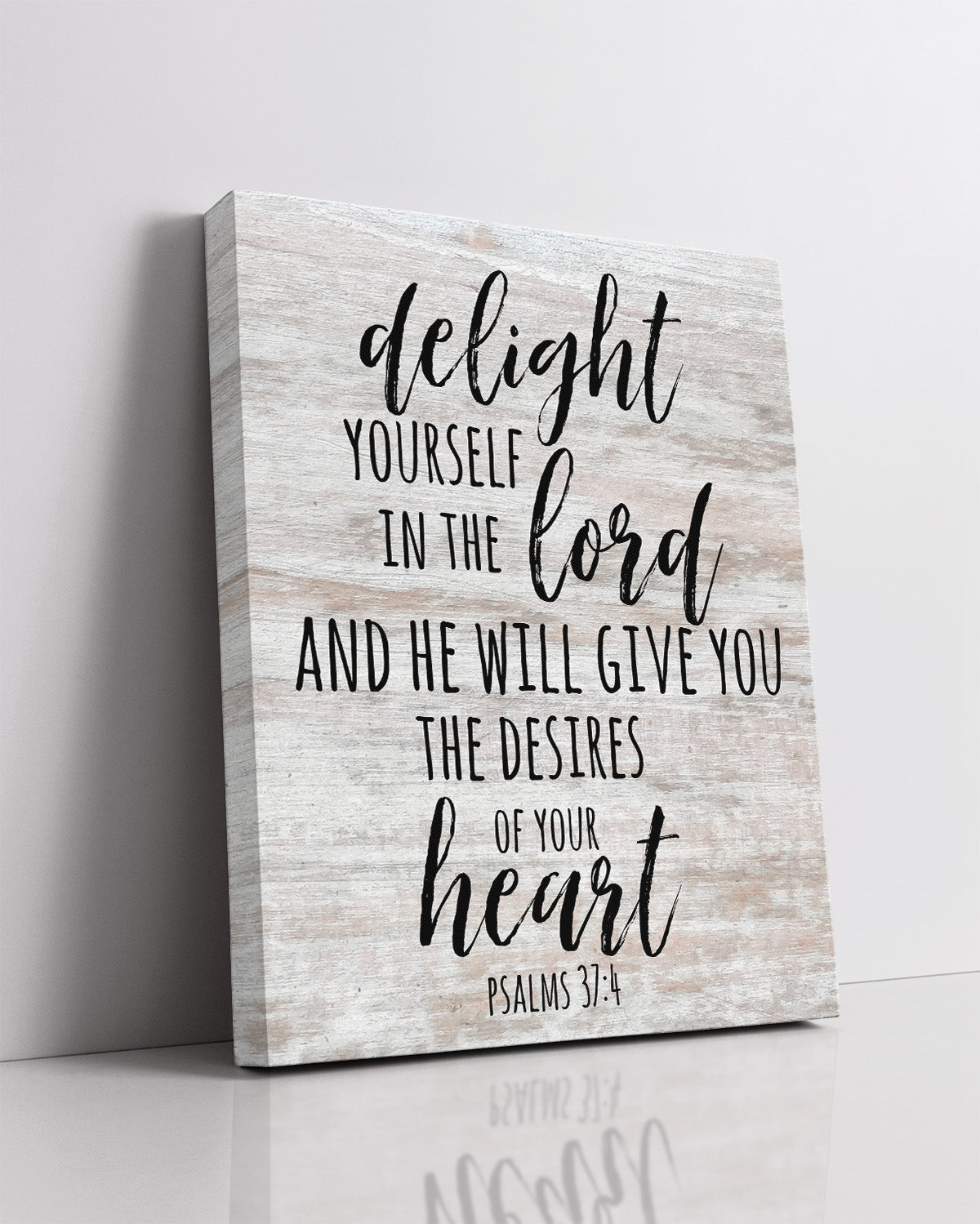 Delight yourself in the Lord, Psalm 37:4 bible verse - Christian home decor - Motivational wall art for farmhouse decor - Christmas gifts for women