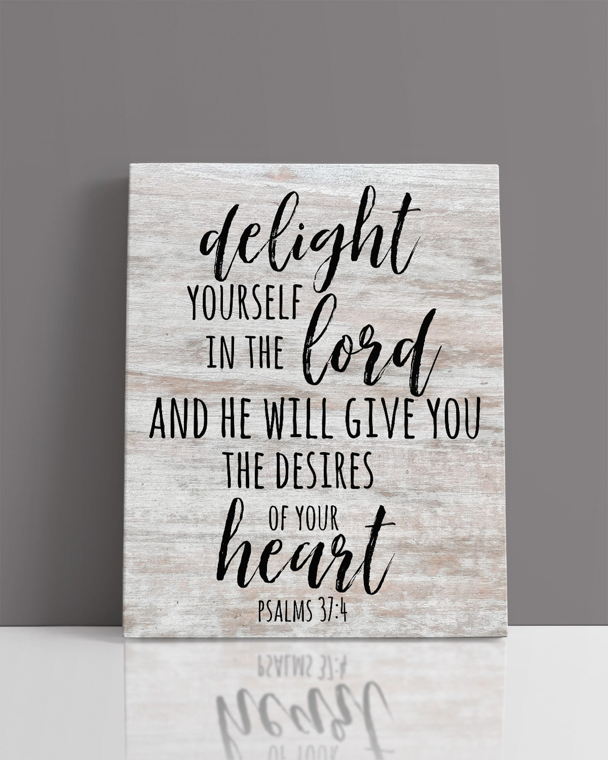 Delight yourself in the Lord, Psalm 37:4 bible verse - Christian home decor - Motivational wall art for farmhouse decor - Christmas gifts for women