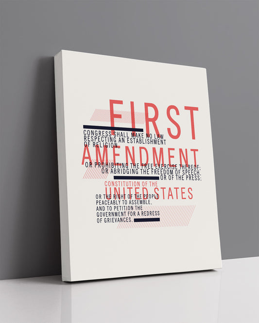 First Amendment - Wall Decor Art Print with a light gray background
