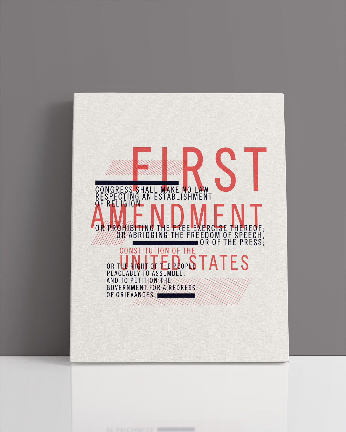 First Amendment Uniforms First Amendment - Wall Decor Art Print with a light gray background ...
