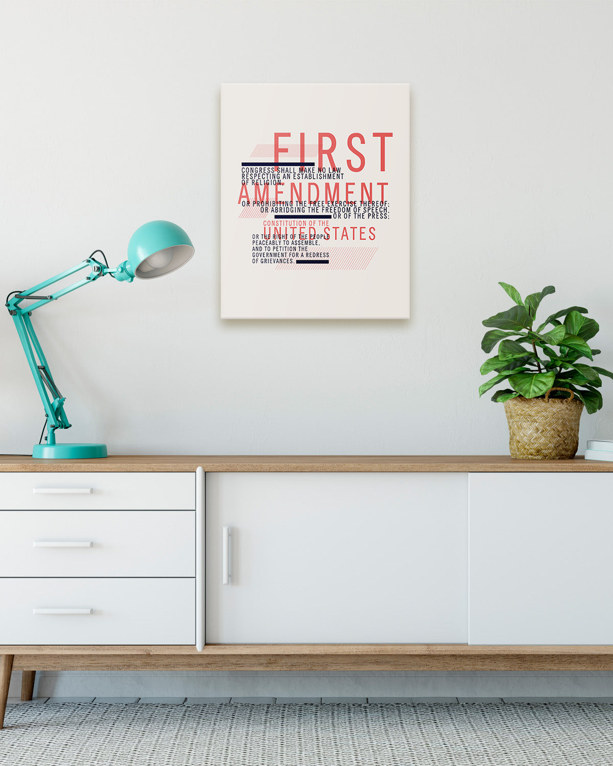 First Amendment - Wall Decor Art Print with a light gray background