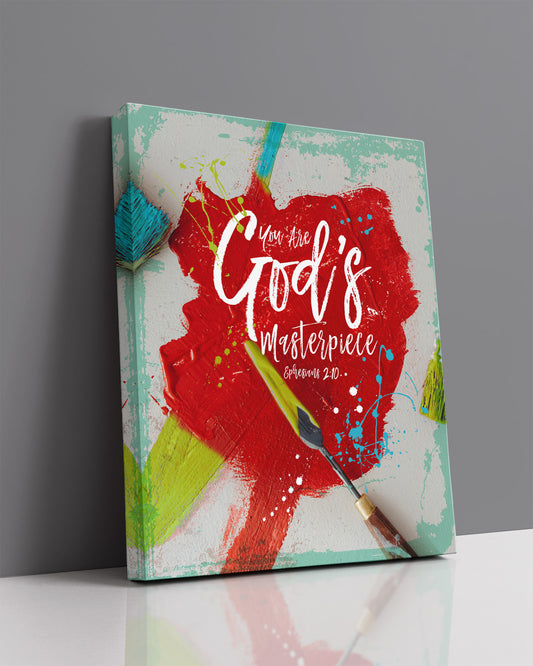 You Are God's Masterpiece (Ephesians 2:10)- Religious Wall Art Decorwith a light gray background