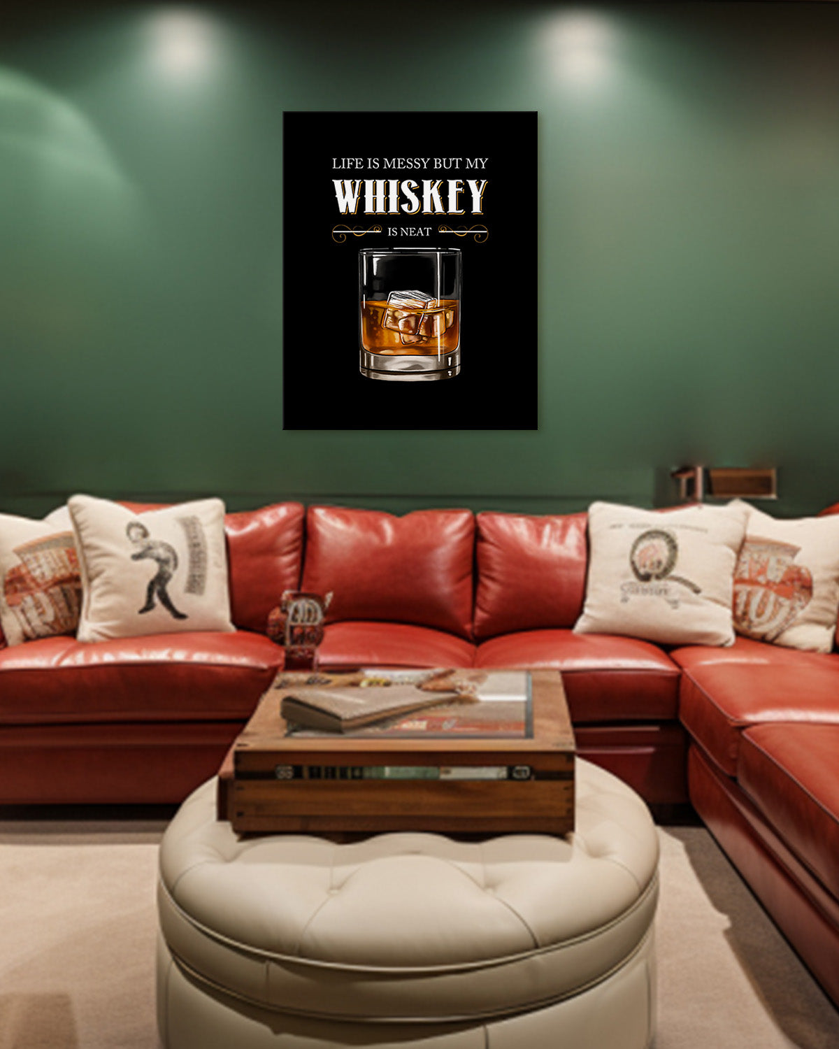 Life Is Messy But My Whiskey Is Neat - Whiskey Drinker Gift - Vintage Bar Prints - Home Bar Wall Decor