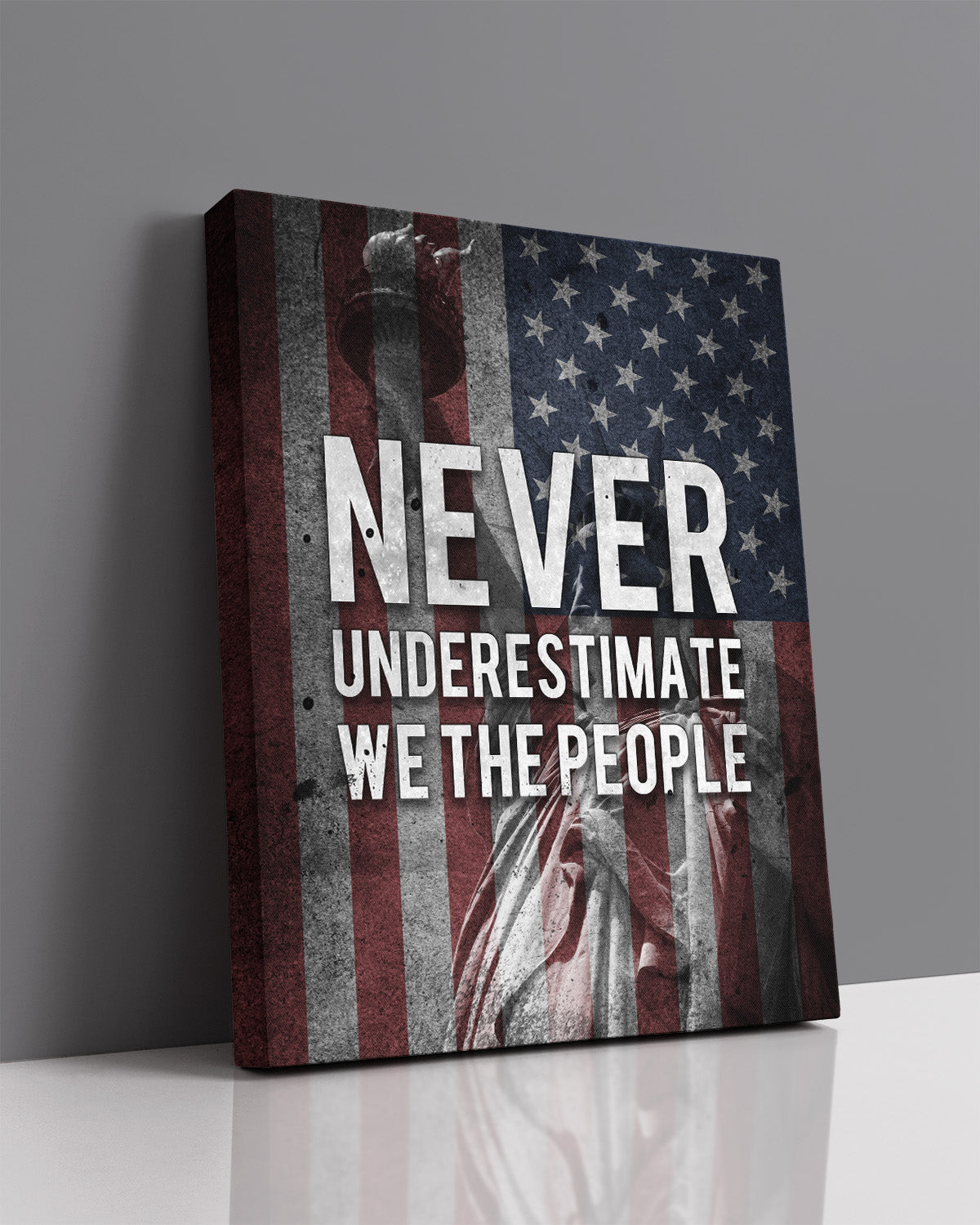 Never Underestimate We the People - American Pride Wall Art - Patriotic Wall Decor - American Patriotic Decor - Military Wall Decor - Patriot Decorations