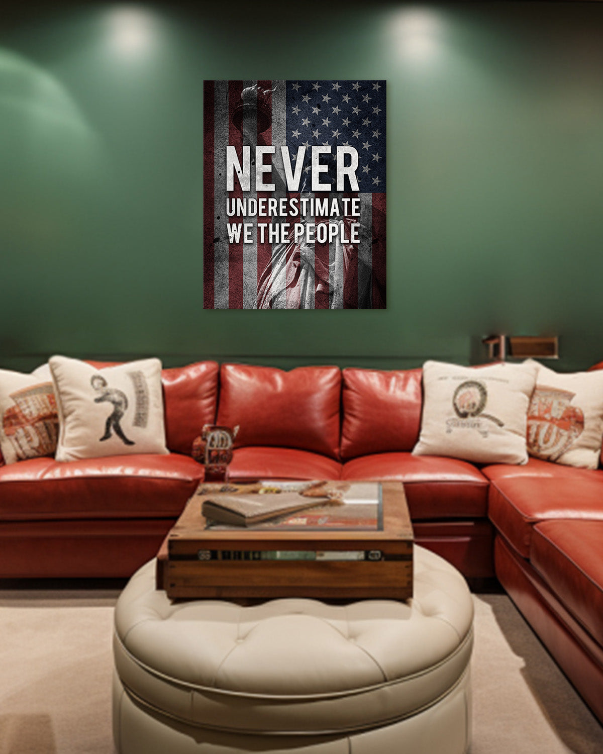 Never Underestimate We the People - American Pride Wall Art - Patriotic Wall Decor - American Patriotic Decor - Military Wall Decor - Patriot Decorations