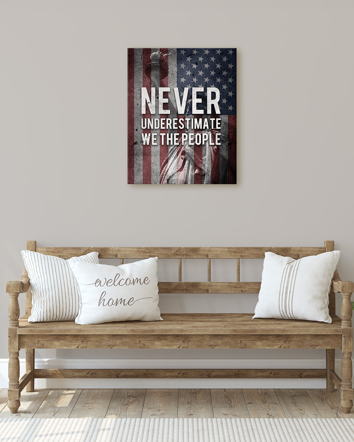 Never Underestimate We the People - American Pride Wall Art - Patriotic Wall Decor - American Patriotic Decor - Military Wall Decor - Patriot Decorations