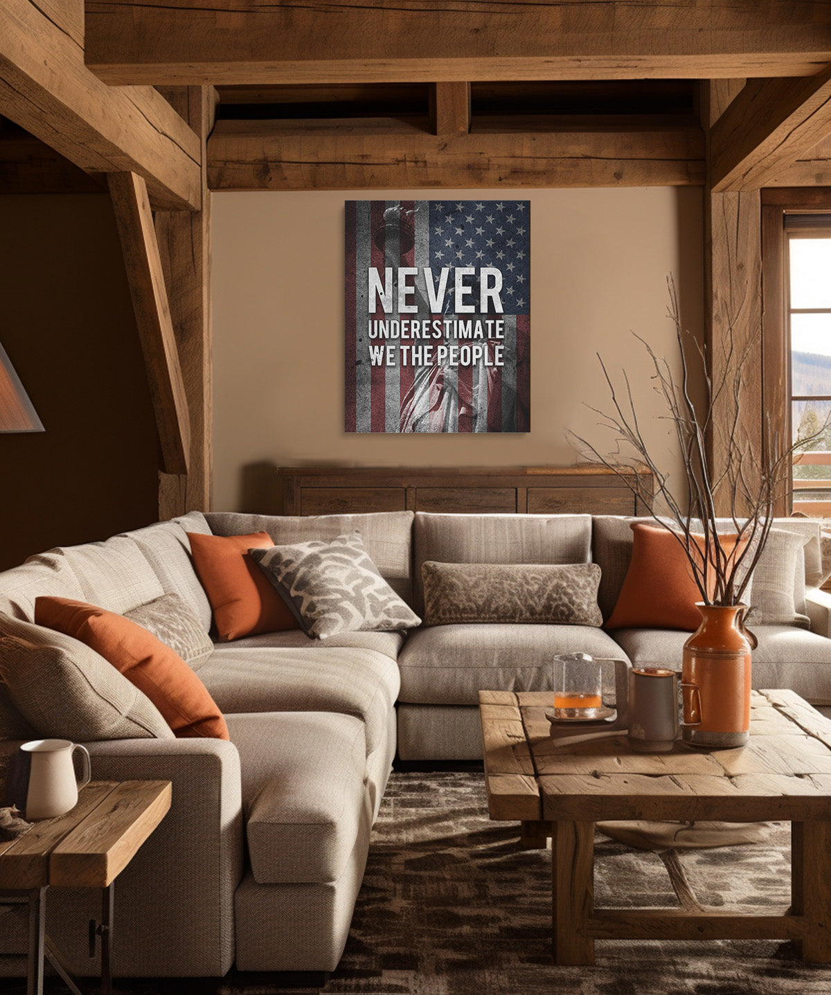 Never Underestimate We the People - American Pride Wall Art - Patriotic Wall Decor - American Patriotic Decor - Military Wall Decor - Patriot Decorations