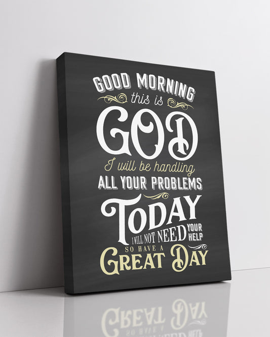 Good Morning This is God Religious Wall Decor - Christian Inspirational Wall Art - Bedroom Aesthetic Home Decor