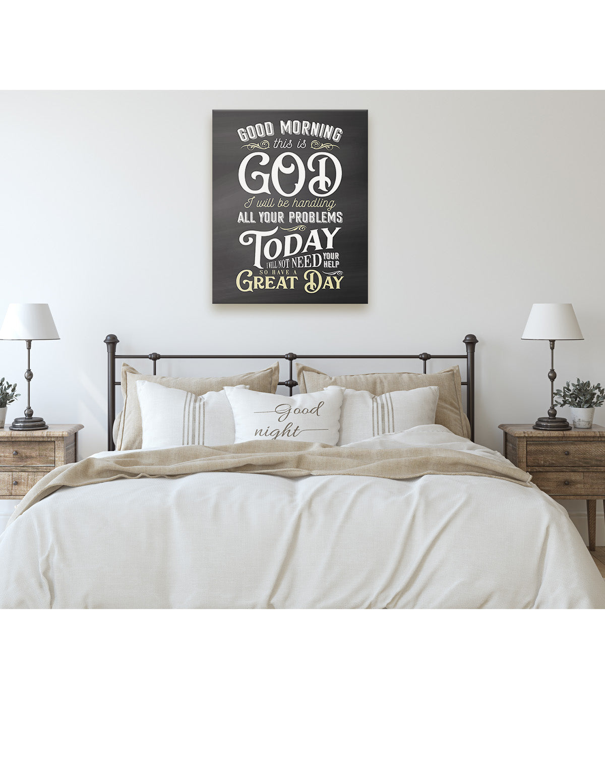 Good Morning This is God Religious Wall Decor - Christian Inspirational Wall Art - Bedroom Aesthetic Home Decor