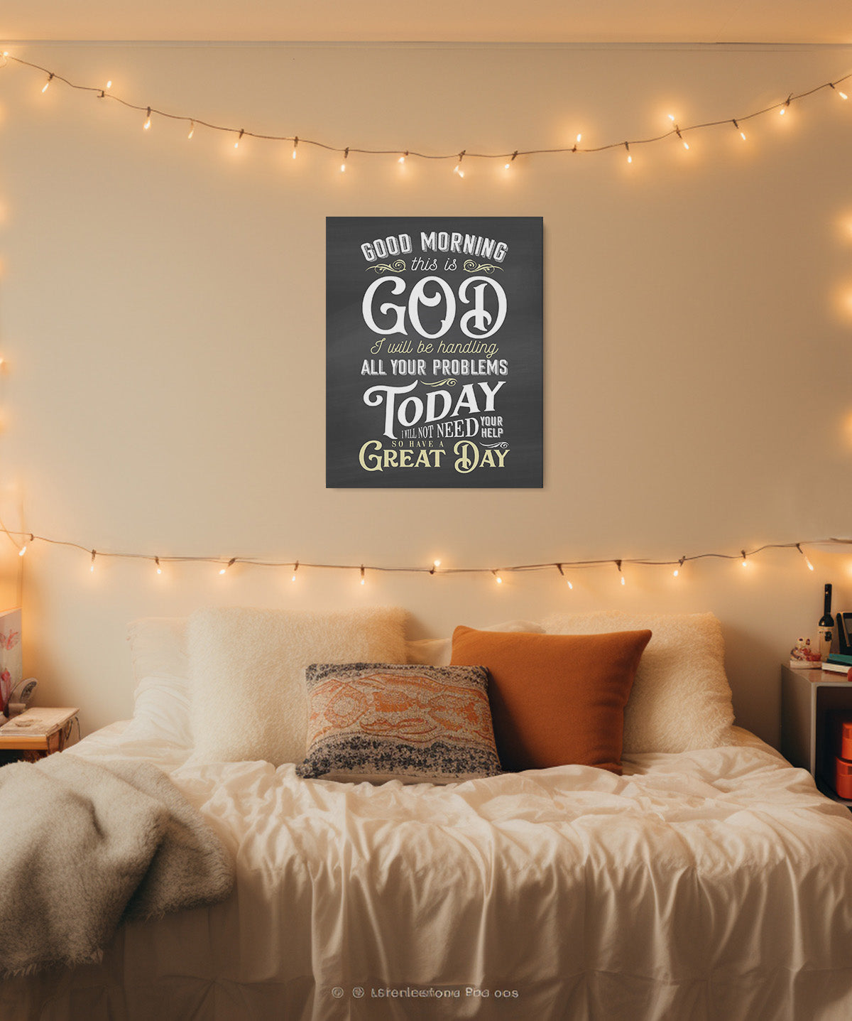 Good Morning This is God Religious Wall Decor - Christian Inspirational Wall Art - Bedroom Aesthetic Home Decor