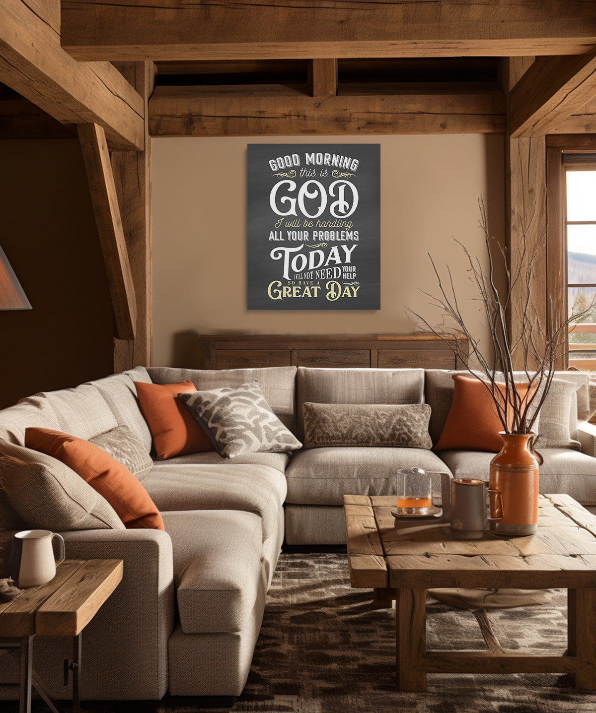 Good Morning This is God Religious Wall Decor - Christian Inspirational Wall Art - Bedroom Aesthetic Home Decor