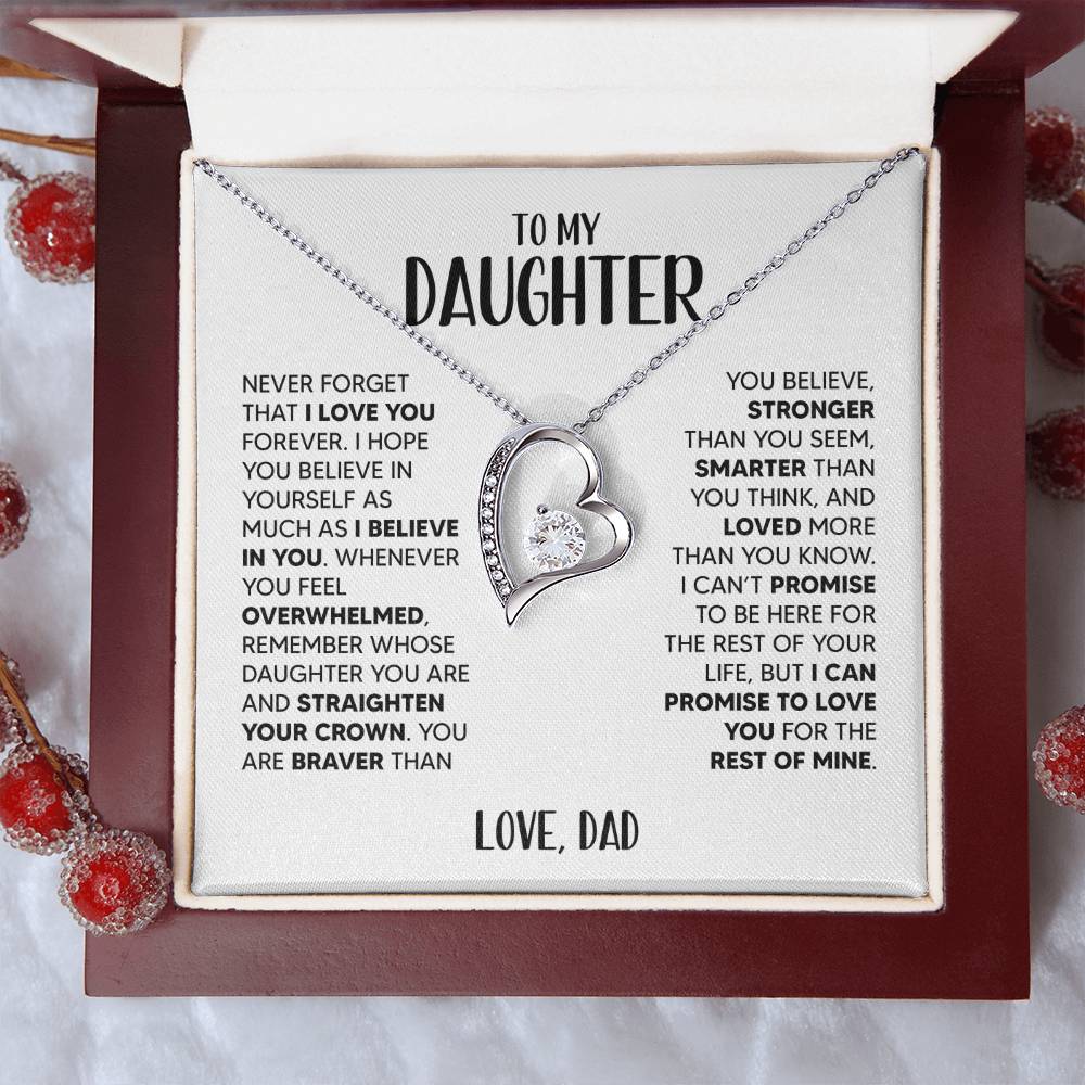 [ALMOST SOLD OUT] TO MY DAUGHTER - BELEIVE IN YOURSELF - FOREVER LOVE NECKLACE