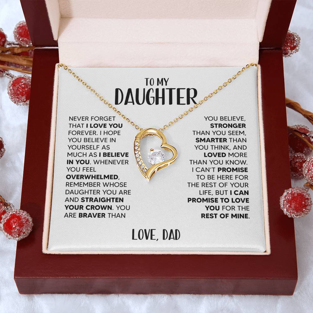 [ALMOST SOLD OUT] TO MY DAUGHTER - BELEIVE IN YOURSELF - FOREVER LOVE NECKLACE