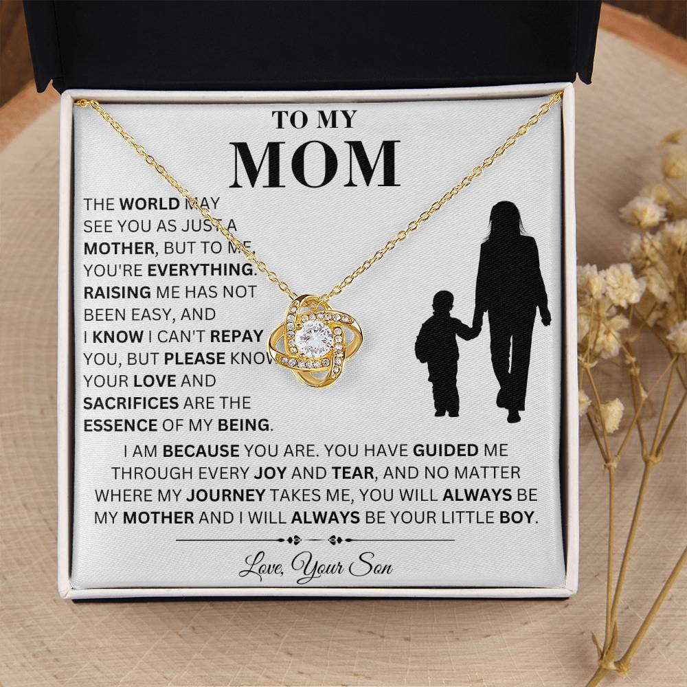 [Almost Sold Out] Mom - Always Be Your Little Boy  - Love Knot Necklace