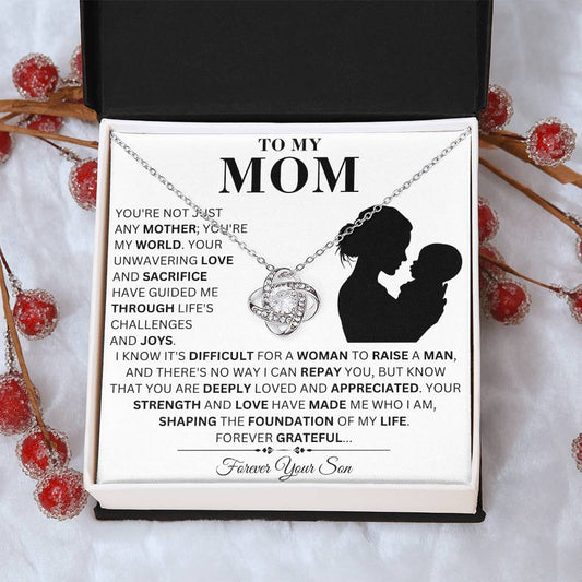 [Almost Sold Out] Mom - My Life   - Love Knot Necklace