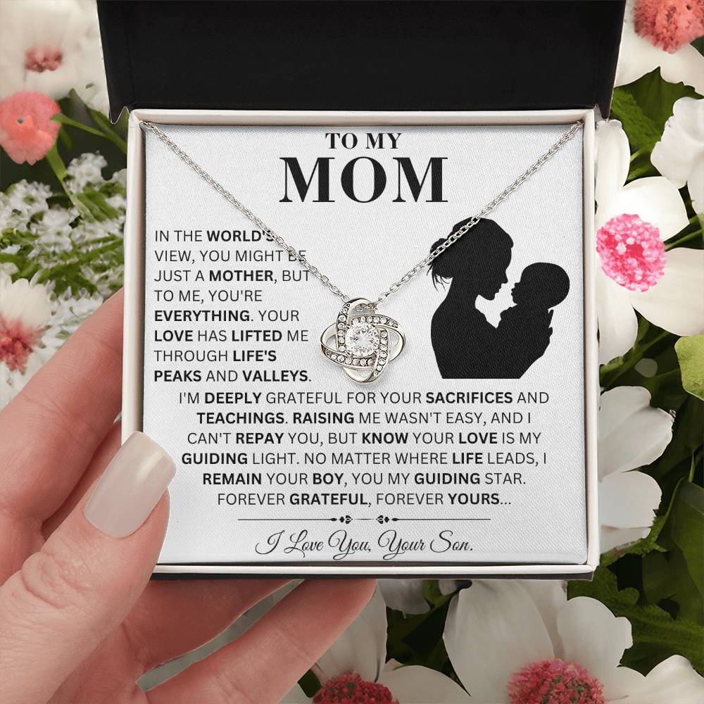 [Almost Sold Out] Mom - Forever Grateful   - Love Knot Necklace