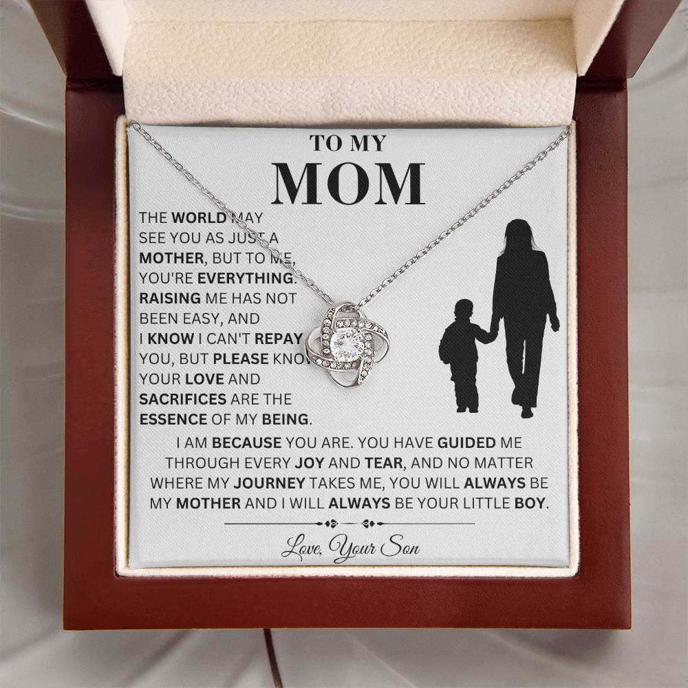 [Almost Sold Out] Mom - Always Be Your Little Boy  - Love Knot Necklace