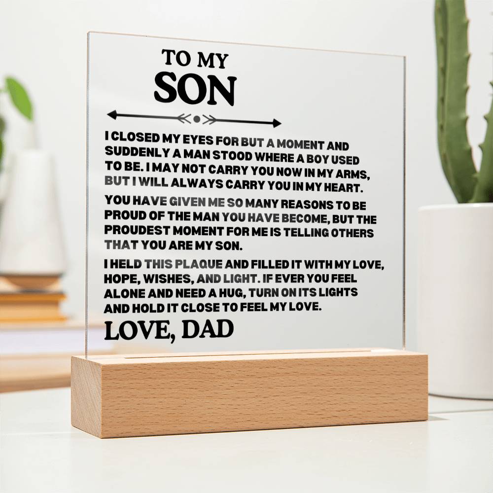 [ALMOST SOLD OUT] TO MY SON - CARRY YOU IN MY HEART  - ACRYLIC PLAQUE