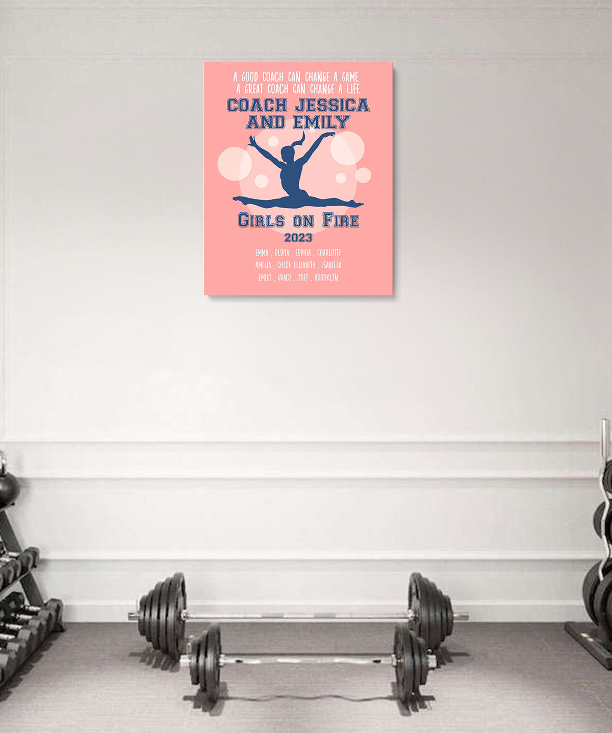 Gymnastics Coach Appreciation Gift - Customize With Athlete Names, Coach's Names, Team Name, Year or Season - Motivational Sports Wall Art - Coach's Quote