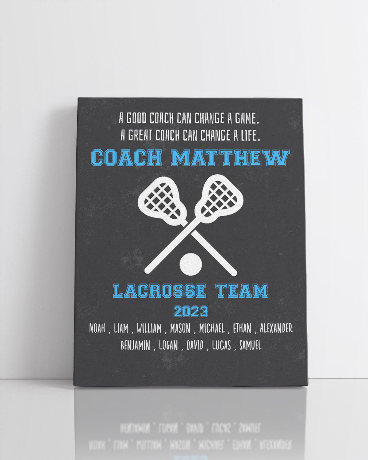 Lacrosse Coach Appreciation Gift - Customize With Athlete Names, Coach's Names, Team Name, Year or Season - Motivational Sports Wall Art - Coach's Quote