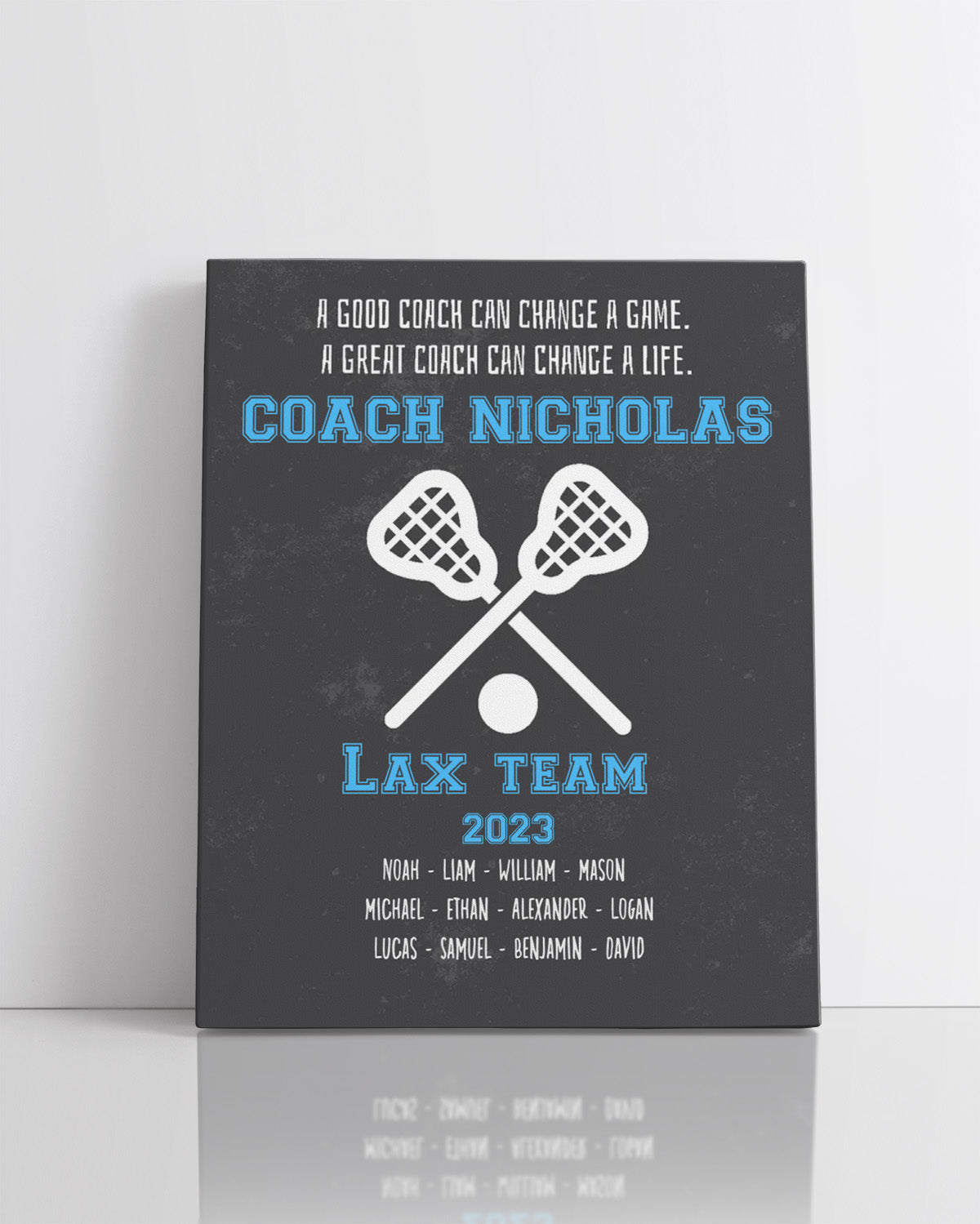 Lacrosse Coach Appreciation Gift - Customize With Athlete Names, Coach's Names, Team Name, Year or Season - Motivational Sports Wall Art - Coach's Quote