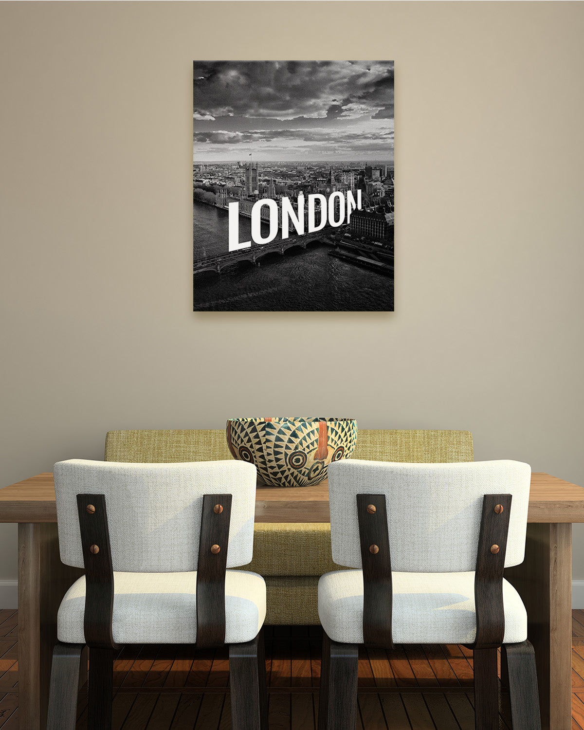 London Black and White Wall Art - England Room Decor - Cityscape Travel Destination Home Decor - Great Souvenir for Bathroom Decor