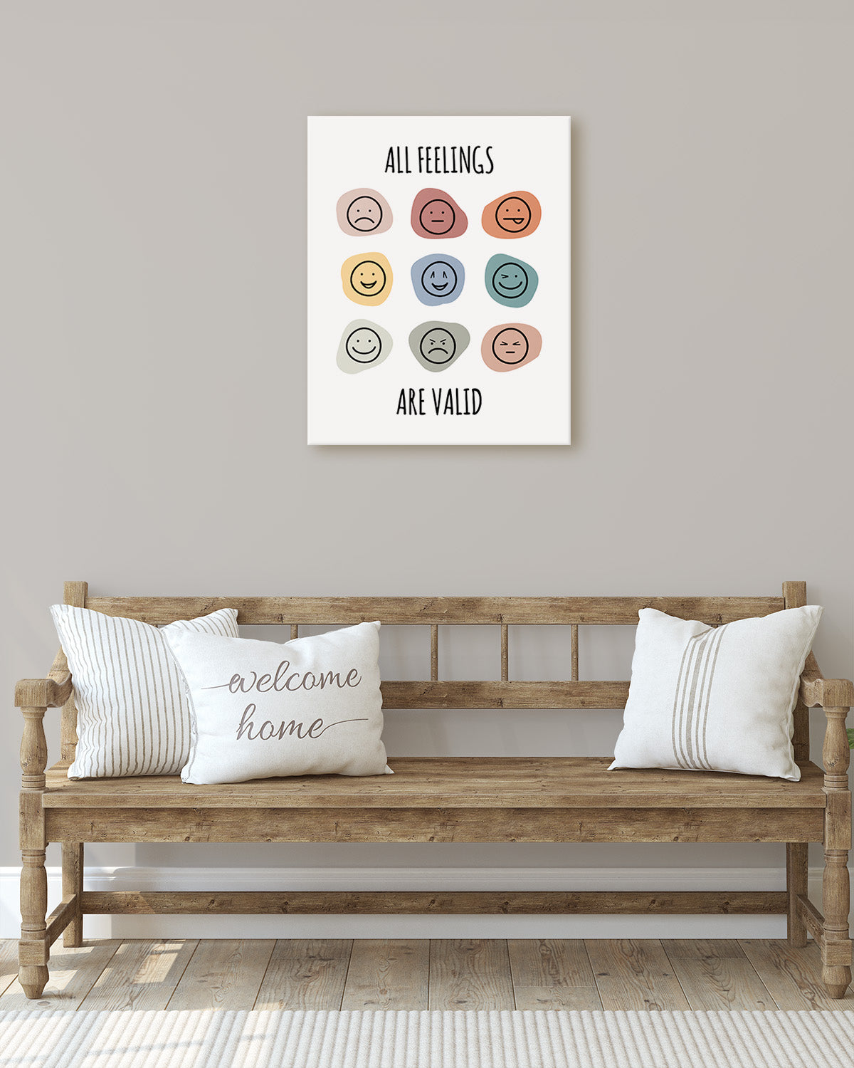 Govivo All Feelings Are Valid - Wall Decor for Therapy Office - Mindfulness Wall Decor - Counseling Office - Mental Health Wall Art - School Psychologist, Therapist Wall Art