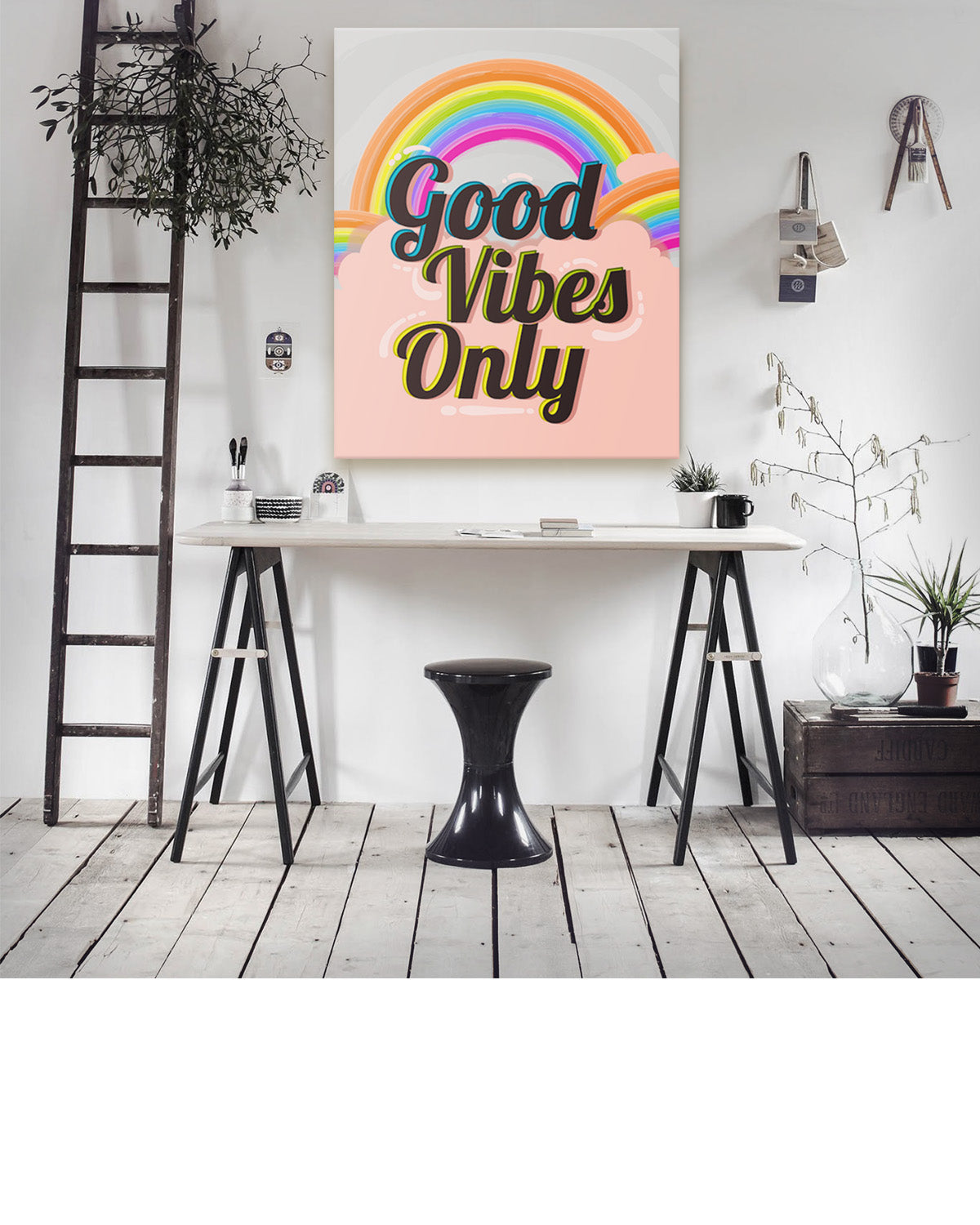 Good Vibes Only Wall Art Decor Print - unframed artwork printed on canvas