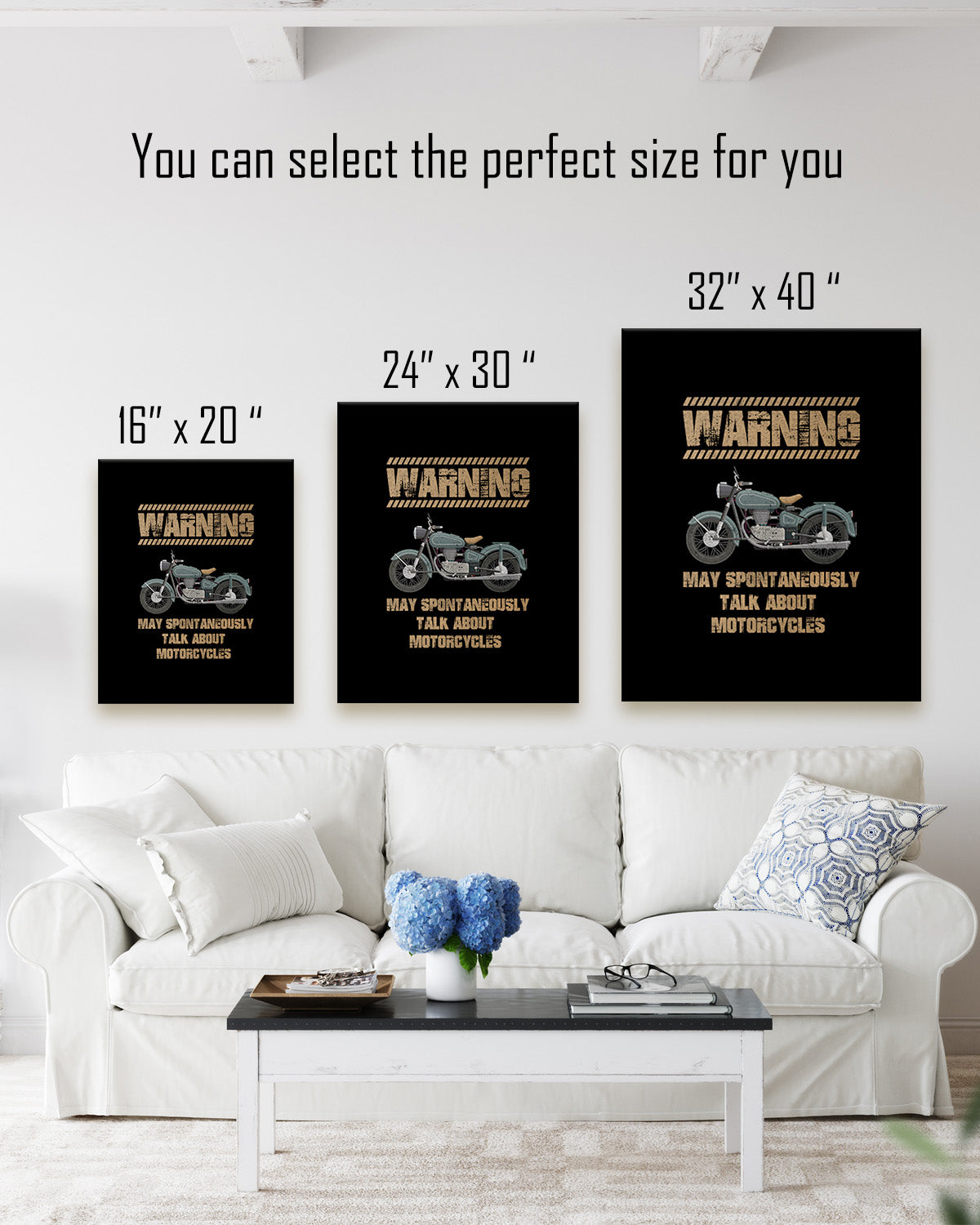 Warning May Spontaneously Talk About Motorcycles Wall Decor Art