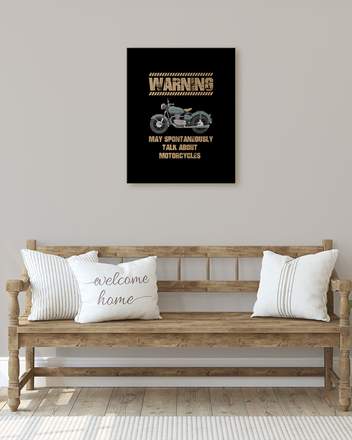 Warning May Spontaneously Talk About Motorcycles Wall Decor Art