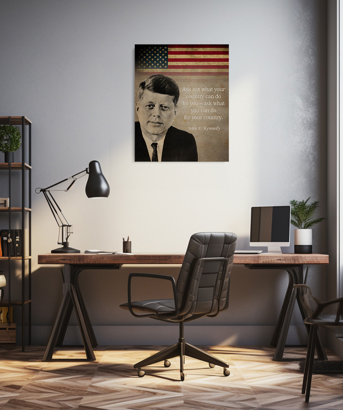 John F. Kennedy Historic Quote - Ask not what your country - Great Inspirational Gift - Motivational Print - American Patriotic President