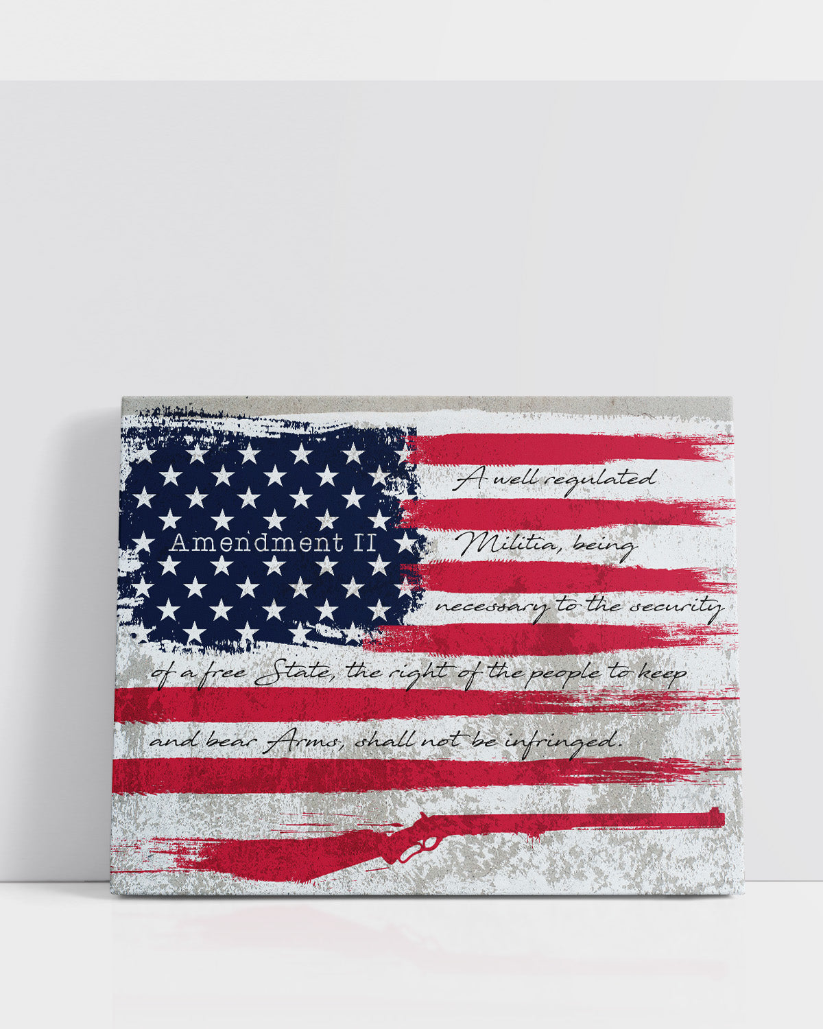 Second Amendment on American flag Wall Decor Art